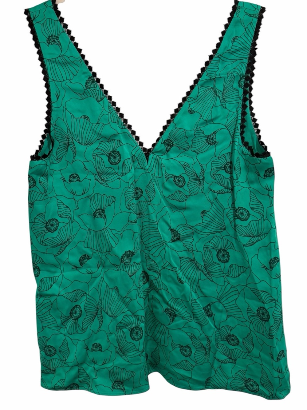 The Kooples Green Black Floral Camisole Top Women’s size small NWT - Picture 2 of 9